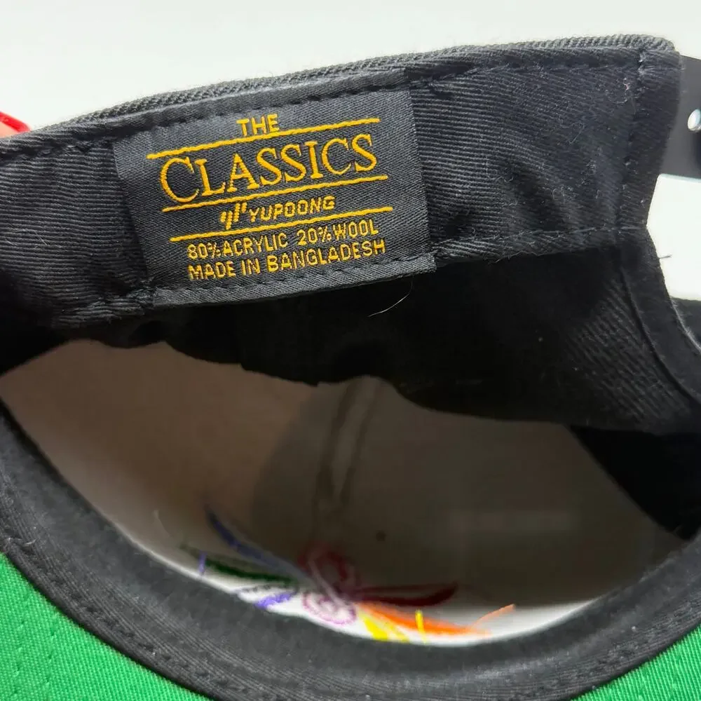 Yupoong Rainbow Leaf Snapback Hat Black Adjustable